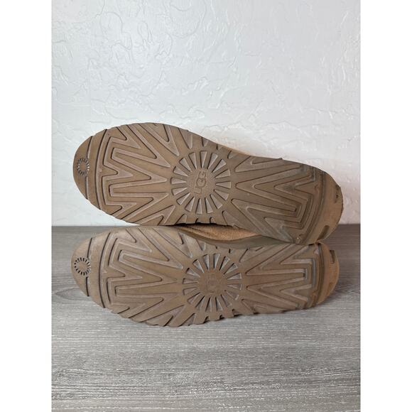 UGG Kristin Boot Women's 6.5 Classic Slim Wedge Ankle Chestnut Suede Shearling - Picture 8 of 8